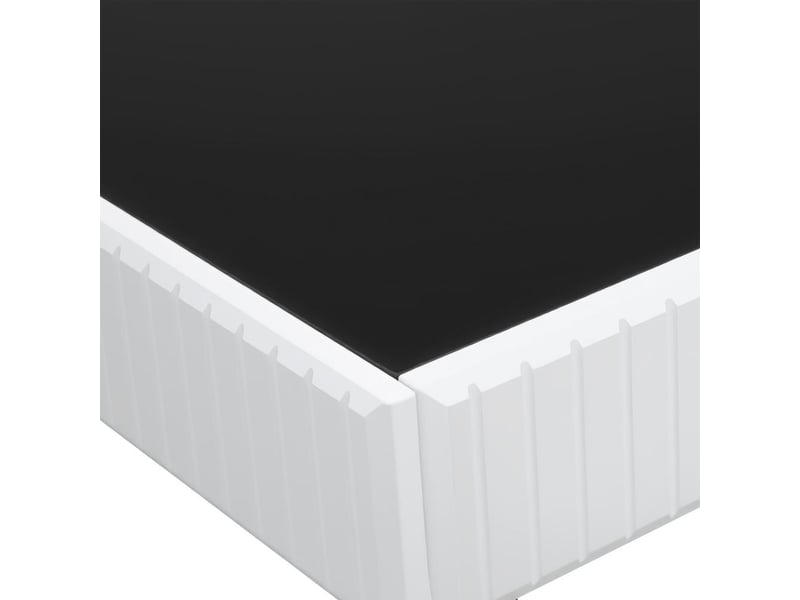  Table basse moderne noire blanche plateau brillant 110x50 cm structure acier design salon contemporain  - Conforama E
