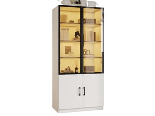Vitrine coloris blanc 4 étagère(s) <strong>WISHDOR</strong> <strong></strong> - 60 cmx160 cm