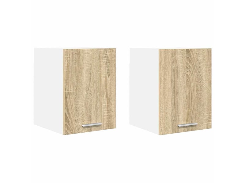 Armoire suspendue 2 pcs chêne sonoma et blanc bois d'ingénierie shl6716 - Conforama A