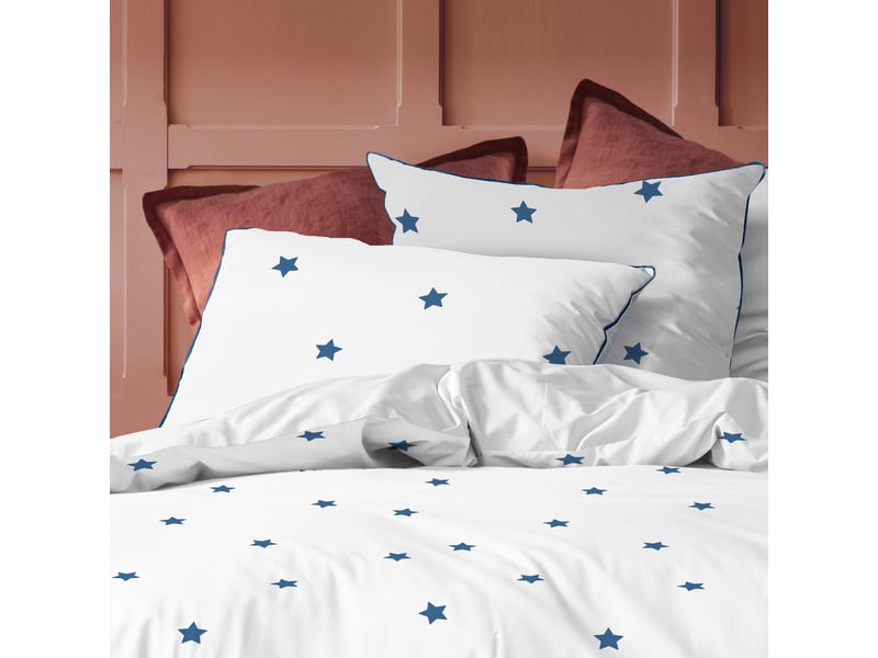 Parure de lit imprimée 100% coton, nuit etoilée 240x220+2x65x65cm  - Conforama D