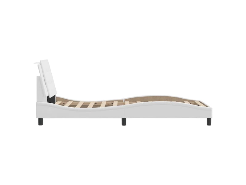  Lit simple- lit adulte -  cadre de lit sans matelas zadar blanc 80x200 cm similicuir  - Conforama D