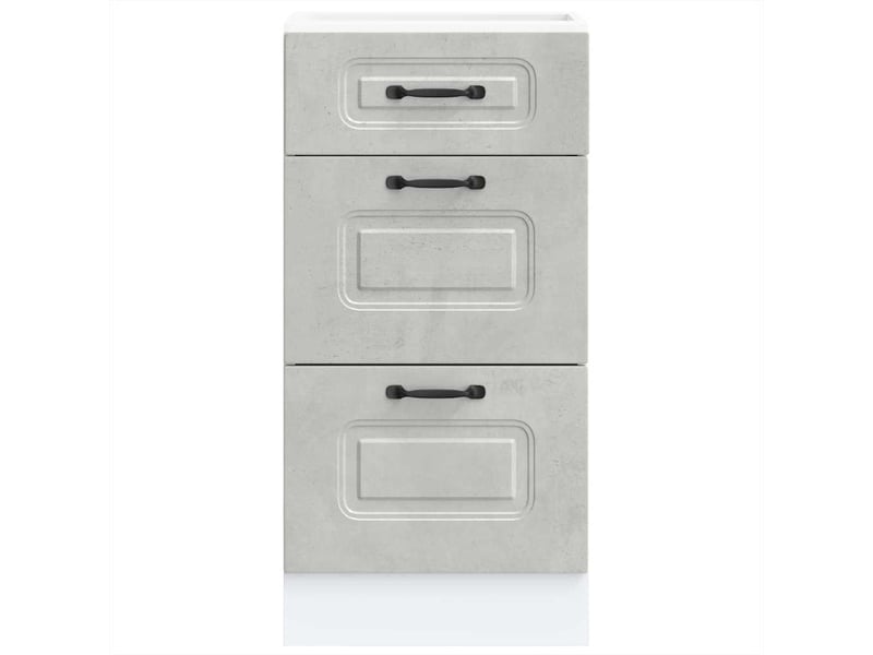  Meuble de rangement, armoire de cuisine kalmar gris béton bois d'ingénierie shl2872  - Conforama D
