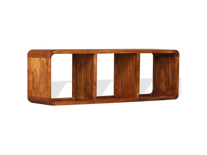  Meuble tv - banc tv - meuble de rangement bois massif avec finition miel 120 x 30 x 40 cm  - Conforama D
