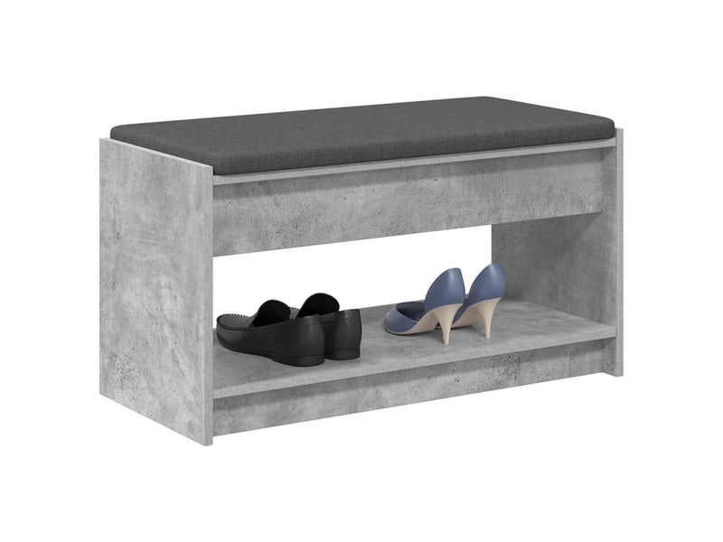  Banc d'entrée, banc interieur gris béton 83x38x45 cm  - Conforama C