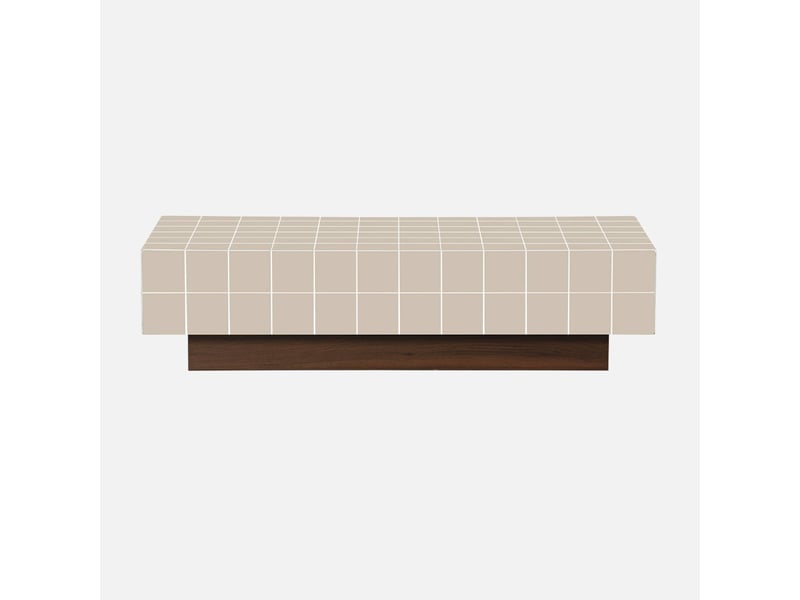  Table basse imitation carreaux de ciment 120cm beige - grid  - Conforama B