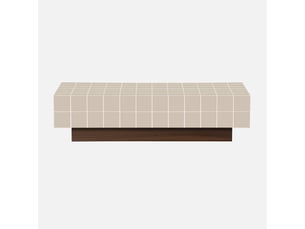 Table basse imitation carreaux de ciment 120cm beige - grid