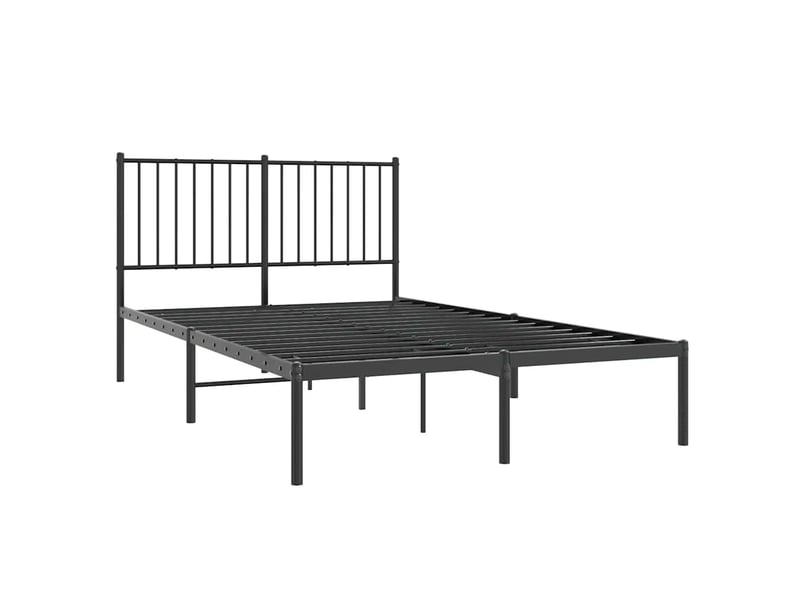  Lit double- lit adulte -  cadre de lit métal sans matelas avec tête de lit noir 120x190cm  - Conforama B