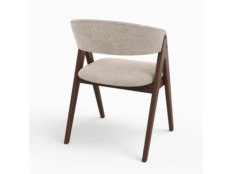  Chaise en bois foncé et tissu beige foncé-isis Isis - Conforama E
