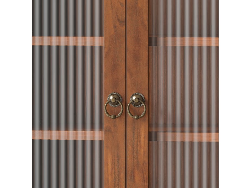 Armoire murale rétro 100x20x80 cm, 4 portes, crochets, rangement amovible, meuble rangement cuisine, bois, marron - Conforama E