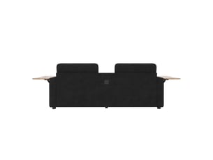 Canapé droit convertible HOMVRA  2 places Tissu noir avec coffre de rangement