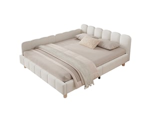 Lit 2 places 140x200 cm    coloris beige