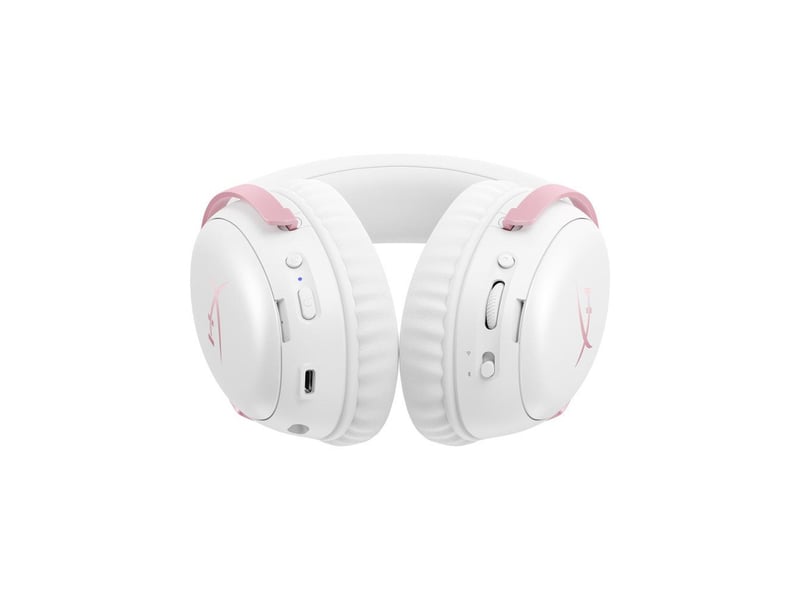 Casque gaming sans fil 2.4 ghz et bluetooth cloud iii s micro detache 10 mm blanc rose HYPDG0R2AA - Conforama E