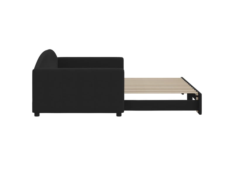  Lit simple- lit adulte -  lit de jour avec gigogne sans matelas noir 100x200 cm  - Conforama C