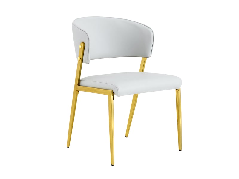  Chaise de salle à manger moderne lot de 2 piètement métal assise et dossier rembourrés  - Conforama A