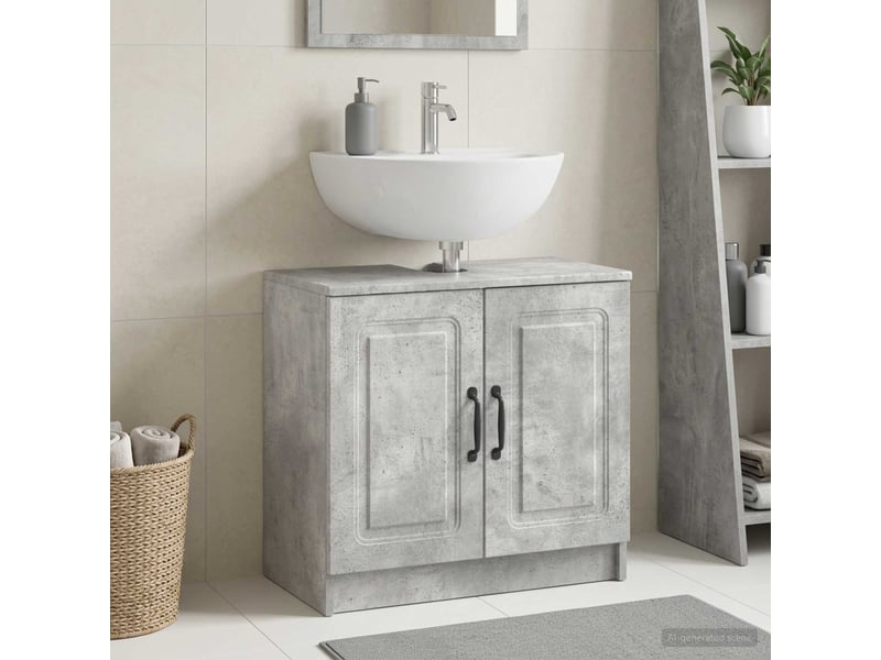  Meuble sous lavabo de salle de bain utrecht gris béton cf64934  - Conforama B