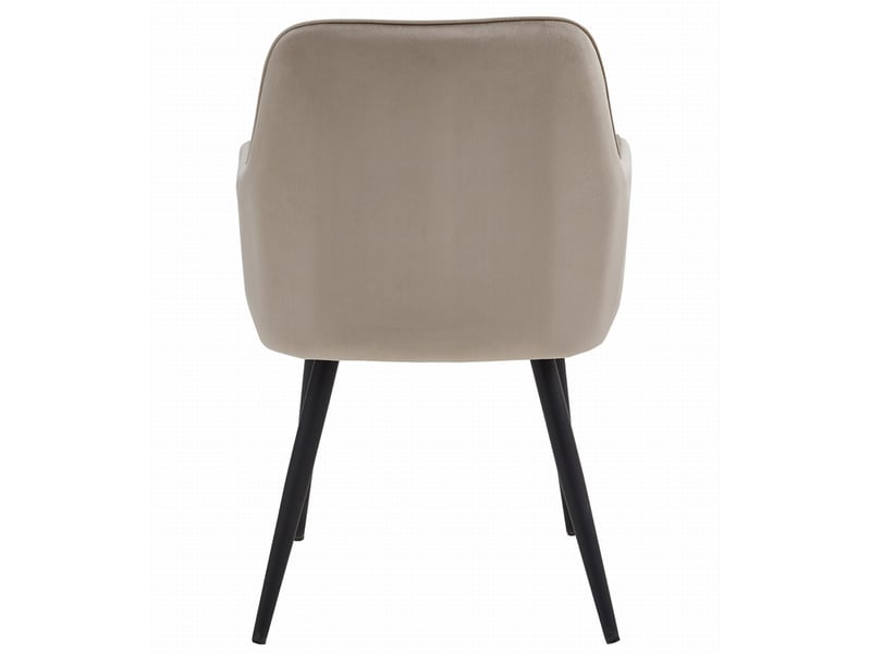 Family chaise nana - velours beige foncé pieds noirs x 1  - Conforama E