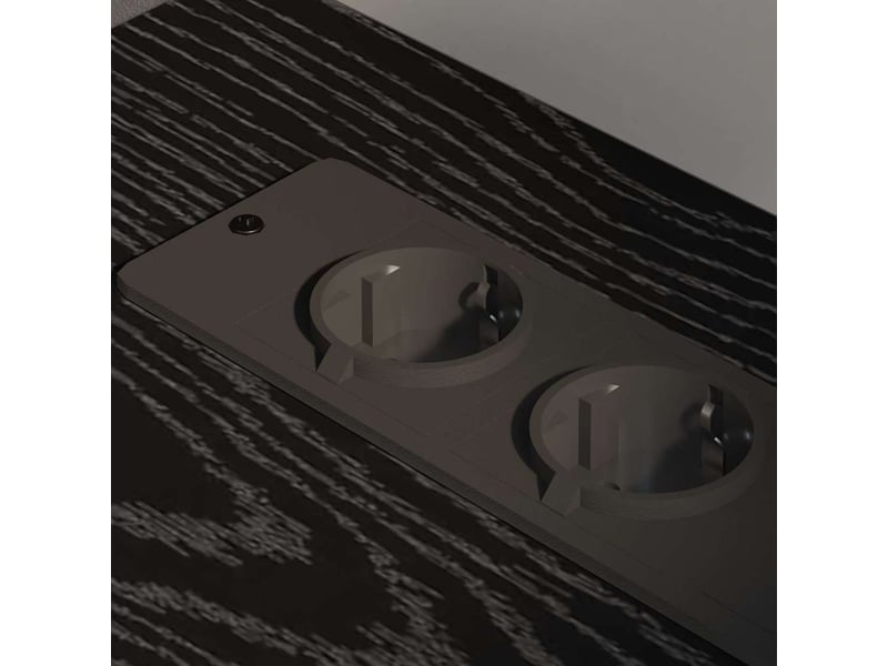 Commode chambre, cabinet avec station de charge 76 x 41 x 72 cm chêne noir - Conforama E