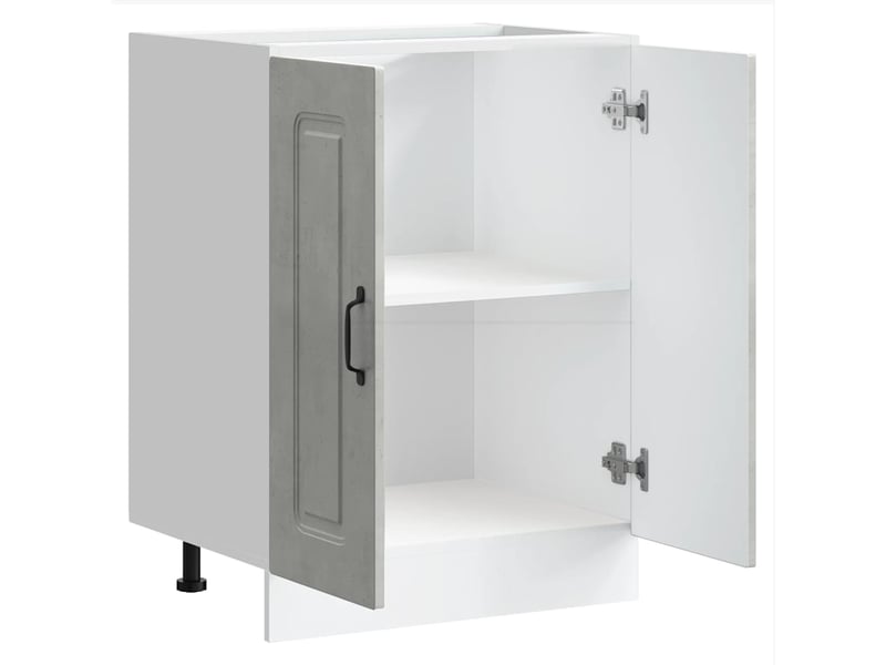 Meuble de cuisine, meuble bas pour évier kalmar gris béton bois d'ingénierie - Conforama E