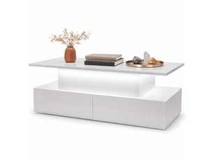 Table basse rectangulaire coloris blanc MEUBLIV  - 55 cmx90 cm