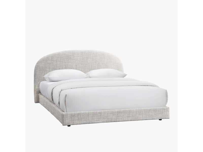  Lit double en tissu beige 140x190 cm  - Conforama A