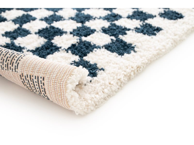  Tapis à poil haut doux et confortable bleu 160 x 213 cm  - Conforama D