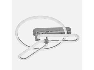 Fabrilamp adhara, plafonnier, moderne, led, 78 w, 10530 lm, 3000-4000-6500 k, chromé, 8 x 53 x 43 cm