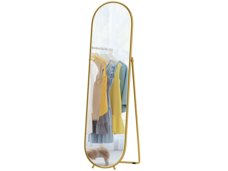  Miroir sur pied ovale avec cadre en métal doré 50 x 180 cm  - Conforama B