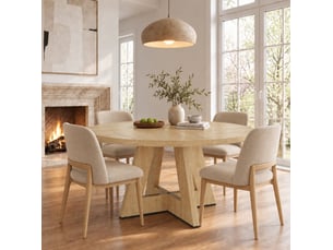 Table à manger ronde 120x120 cm style scandinave minimaliste mdf couleur chêne clair, design classique