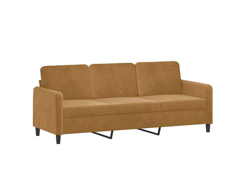 Canapé droit, sofa, canapé à 3 places marron 180 cm velours cf20556 - Conforama A