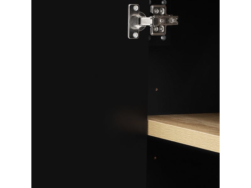  Buffet haut avec éclairage led et étagère réglable noir 76,2 x 40 x 180 cm DE000053AAB - Conforama D