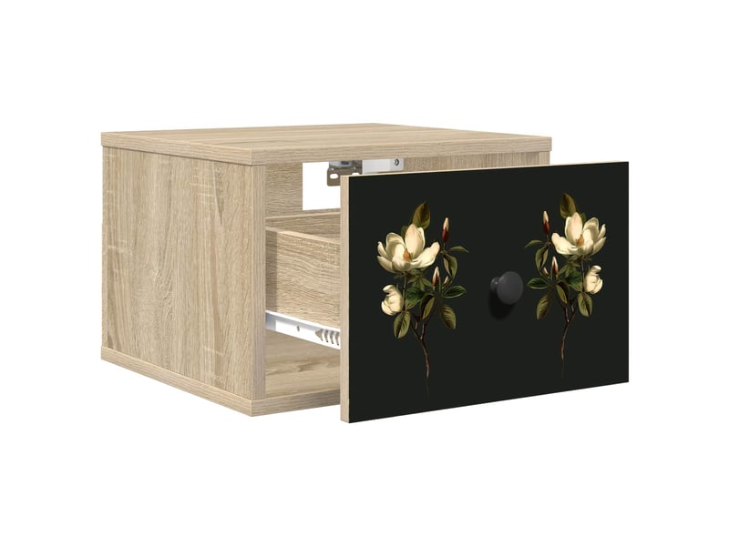  Table de chevet - cabinet de chevet - table de nuit mural bremen 2 pc chêne sonoma  - Conforama C