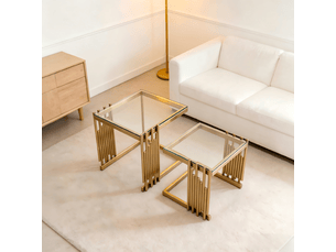Table basse carré(e) coloris bicolore STILVORA - 41 cmx32 cm