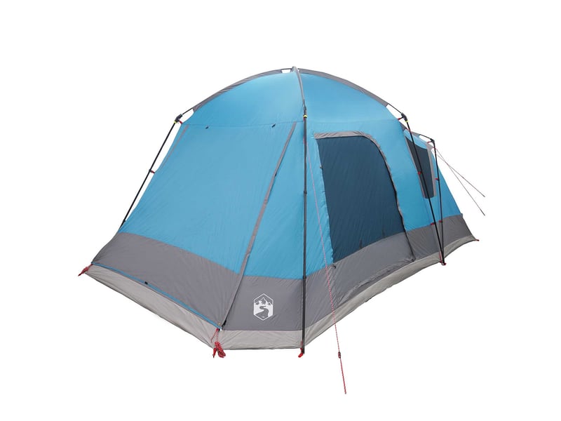 Tente de camping, tente cabane 8 personne bleu polyester et acier shl67005 - Conforama C