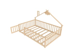 Lit cabane 140x190 cm <strong></strong> <strong></strong> coloris naturel