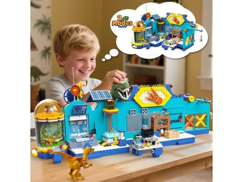  Jeu de construction 2 en 1 dinocenter 837 pieces avec led et 2 dinos articulés 151498_AABGC68411_6_DROPFR - Conforama B