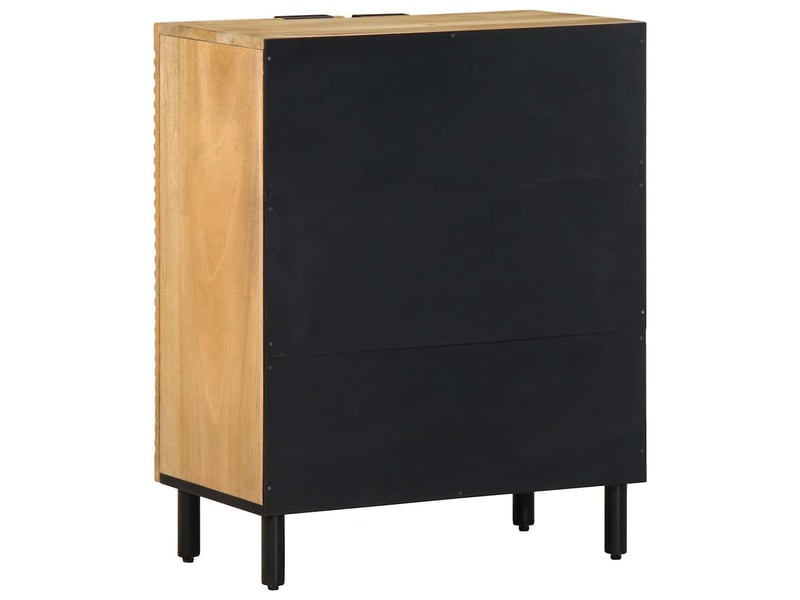 Buffet, meuble de rangement salon marron 60x33x75 cm bois massif de manguier shl7135 - Conforama E