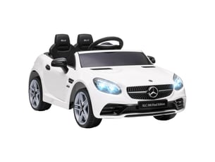 Voiture électrique enfants licence mercedes slc 300 12v v. Max. 5 kmh effets sonores lumineux télécommande blanc