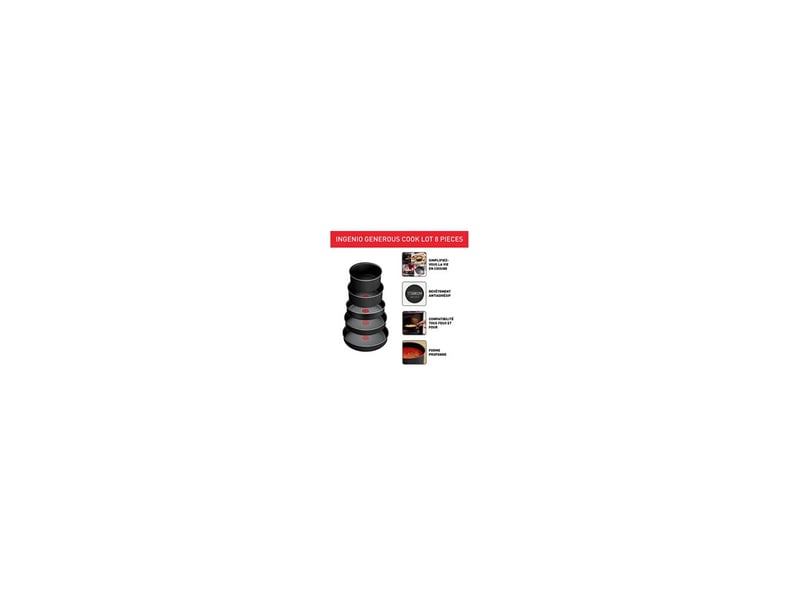  Set de cuisine ingenio 8 pieces antiadhesif thermo-signal poeles et casseroles amovible noir 7871015 - Conforama C
