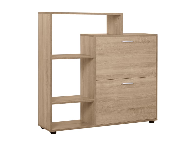  Meuble à chaussures en bois avec étagères et compartiments, meuble à chaussures pour entrée, 101,5 x 25,5 x 98 cm  - Conforama A