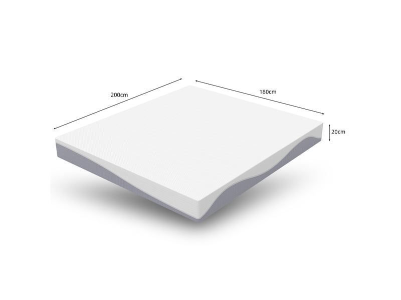 Matelas 180x200 cm - épaisseur 20 cm, indice h3h4, réversible, deux faces, housse lavable, cœur en mousse, oeko-tex, maille tricotée, blanc et gris Luxe haut de gamme - Conforama C