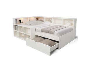 Lit banquette 90x200 cm <strong></strong>  <strong>Radiant Stride</strong> coloris blanc