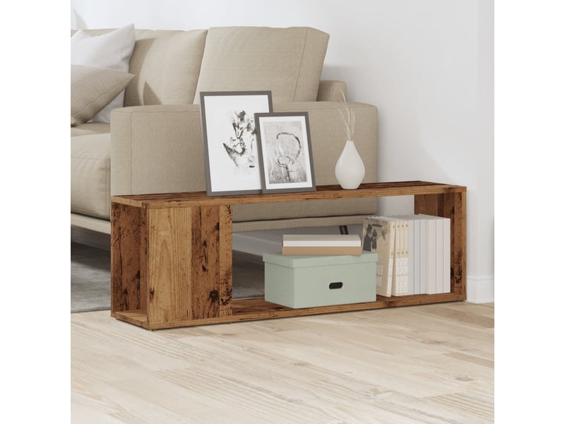  Meuble tv - banc tv - meuble de rangement vieux bois 100x24x32 cm bois d'ingénierie  - Conforama C