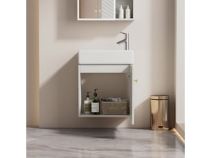 Meuble vasque mural 46 cm avec lavabo intégré pour petite salle de bain