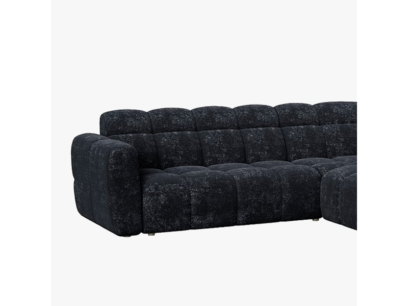 Canapé d'angle en tissu noir - angle droit - Conforama B