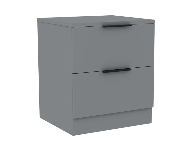  Table de chevet trega 2 tiroirs, commode de nuit, chambre, rangement, 41x39x28cm, gris 3332090 - Conforama A