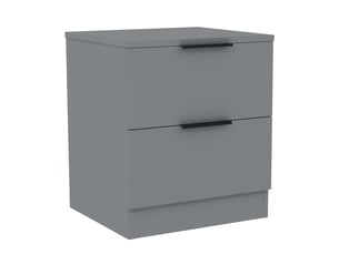Table de chevet trega 2 tiroirs, commode de nuit, chambre, rangement, 41x39x28cm, gris