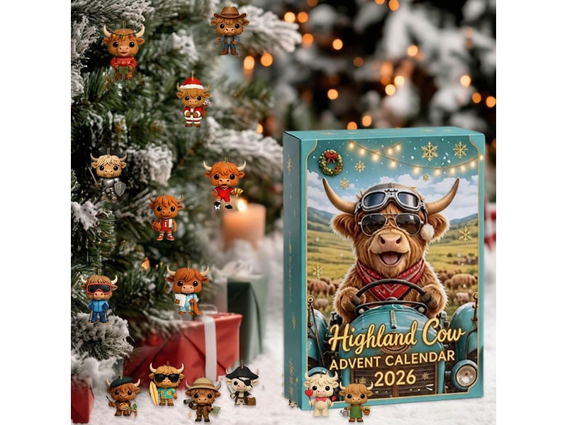  Calendrier de l’avent vache highland, 24 figurines miniatures à découvrir, décoration de noël  - Conforama D