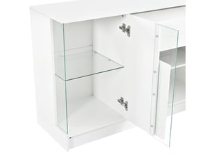 Vitrine coloris blanc 3 étagère(s) TCQPZ - 150 cmx75 cm