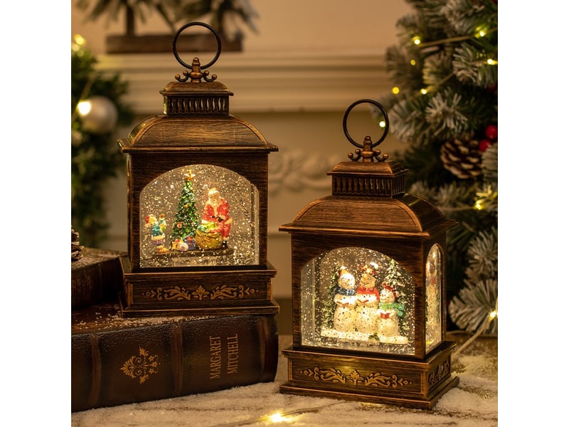  Lampe veilleuse thème de noël scène du père noël 13.5cmx8cmx21cm  - Conforama B