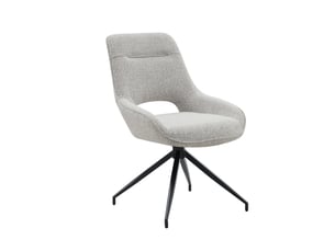 Chaise de salle à manger ulevr pivotante 360° lot de 2 en tissu texturé beige gris, structure en métal noir, avec accoudoirs et dossier rembourrés